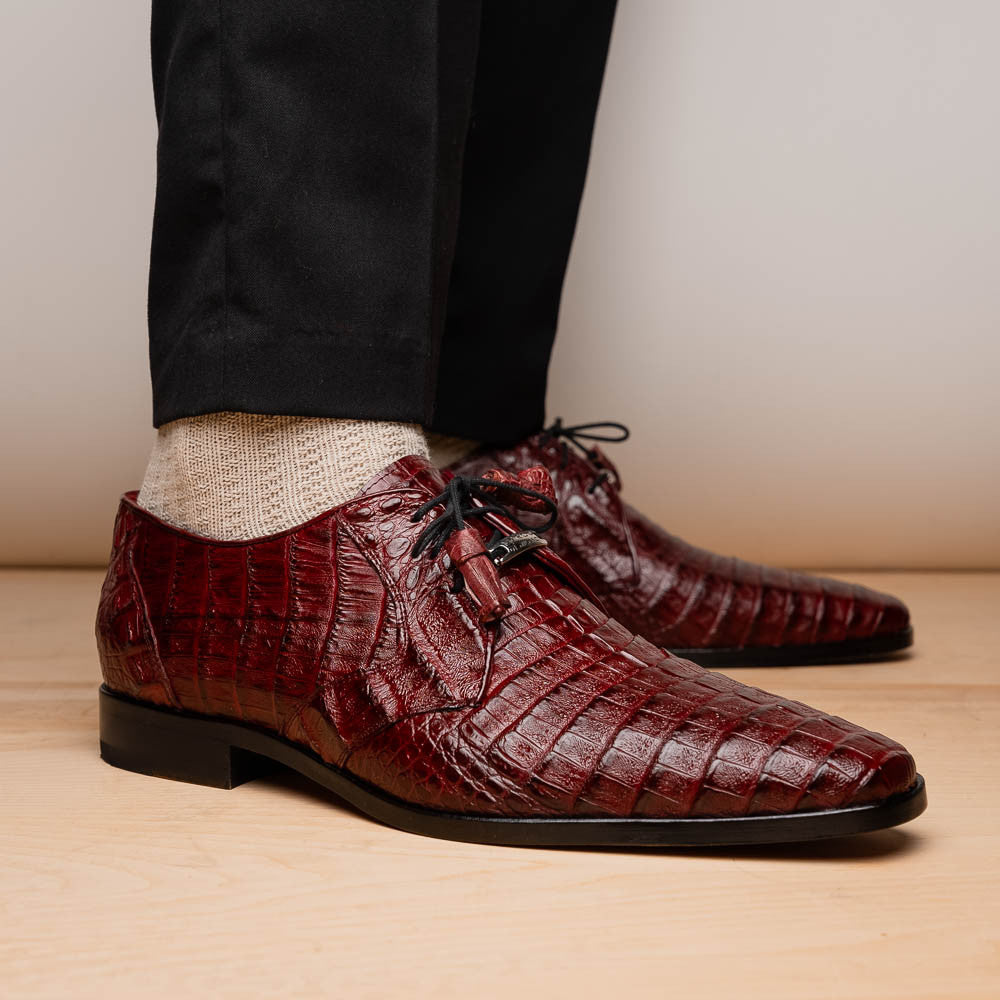 Marco Di Milano Lacio Derby Wine Caiman Shoes