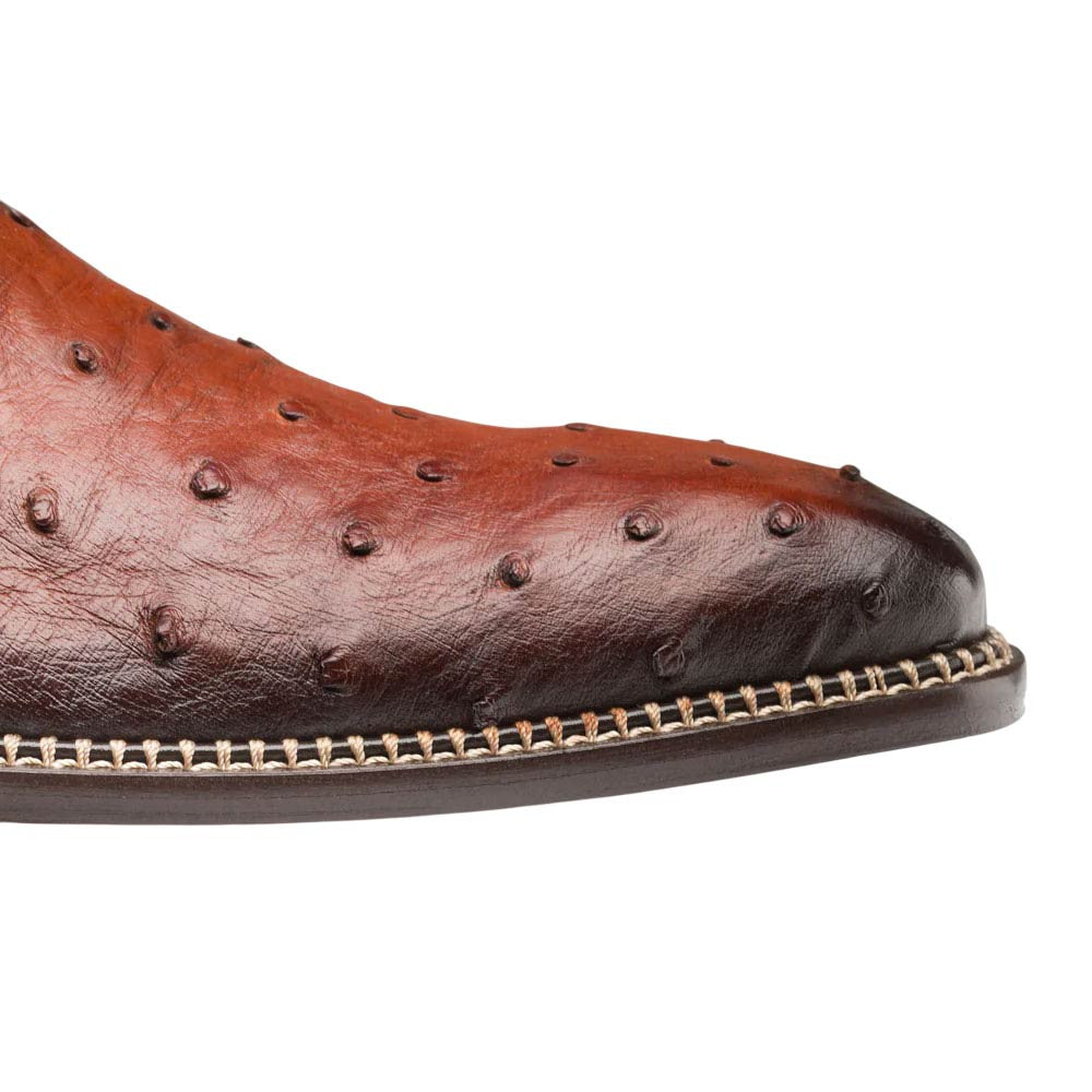 Mezlan Men's Tillson Exotic Ostrich Blucher in Brandy