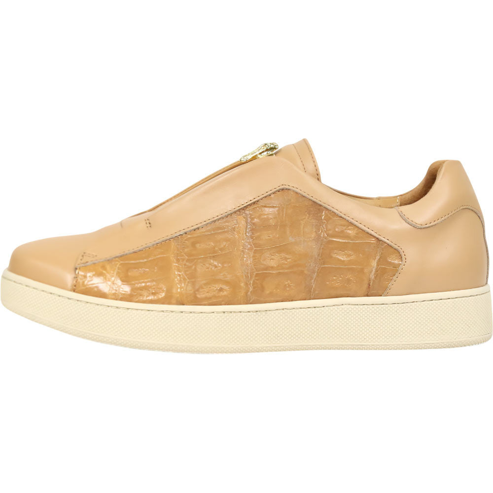 Mauri Regata Men's Dune Exotic Crocodile / Nappa Leather Slip-On Sneaker