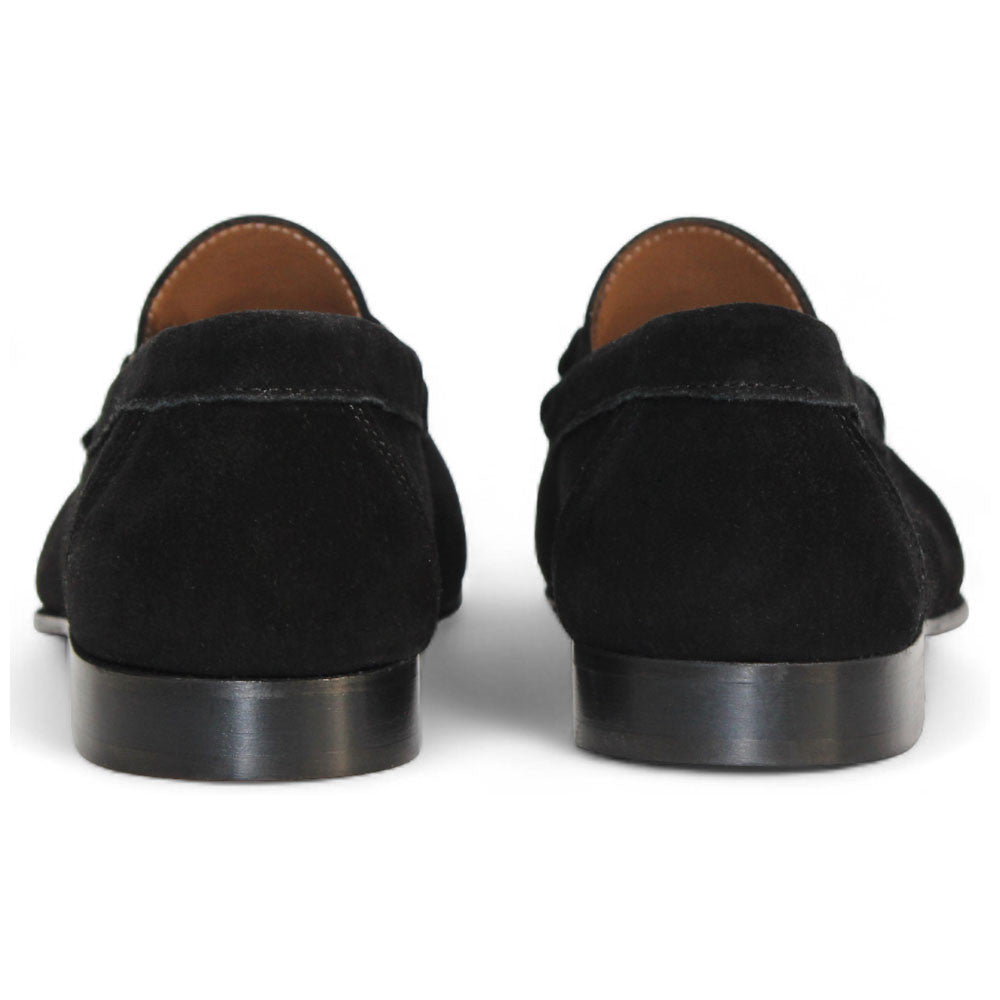 Termoli Black Suede Leather Slip On | Duca Dress Loafers for Men