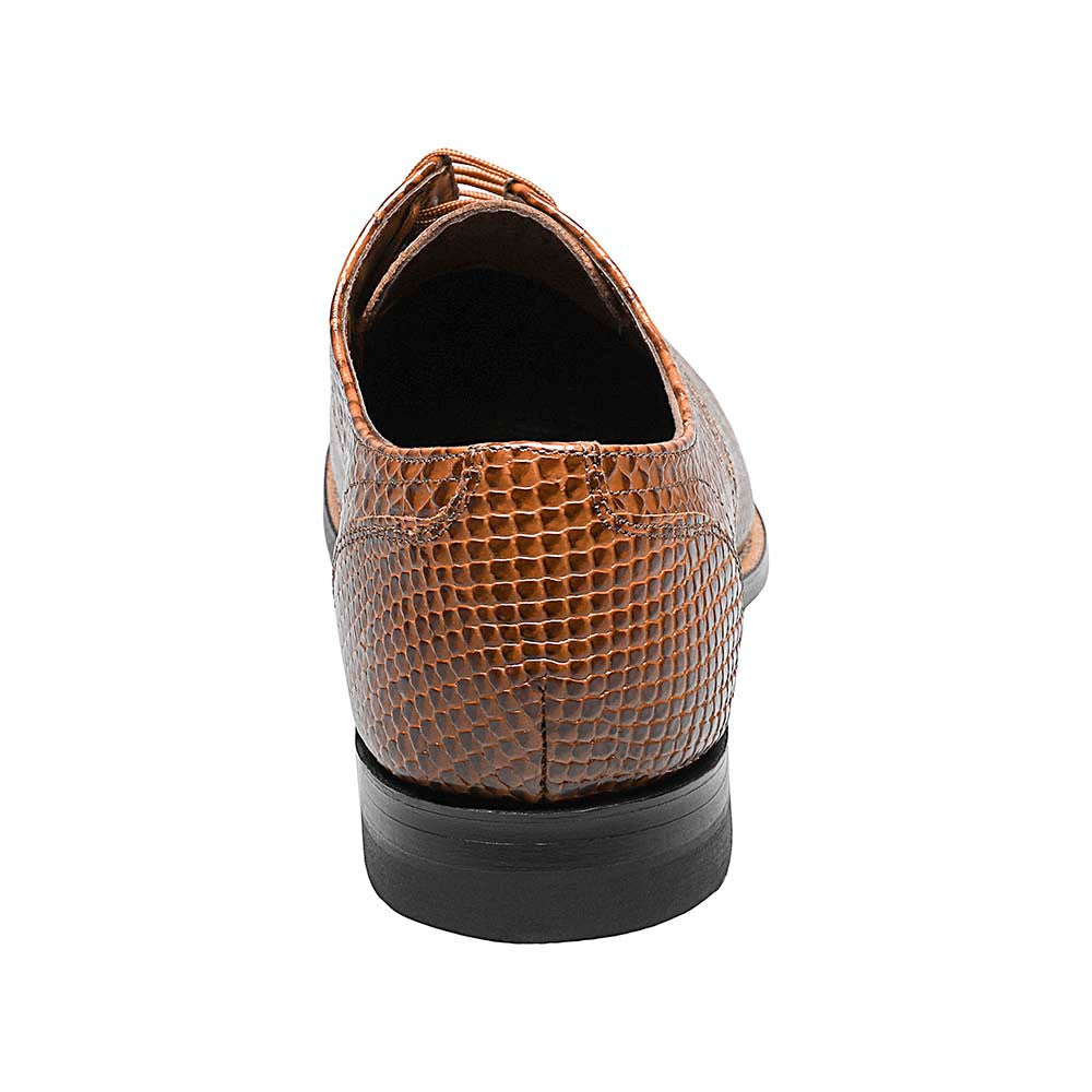 Stacy Adams Men's Madison Tan Anaconda Print Plain Toe Oxford