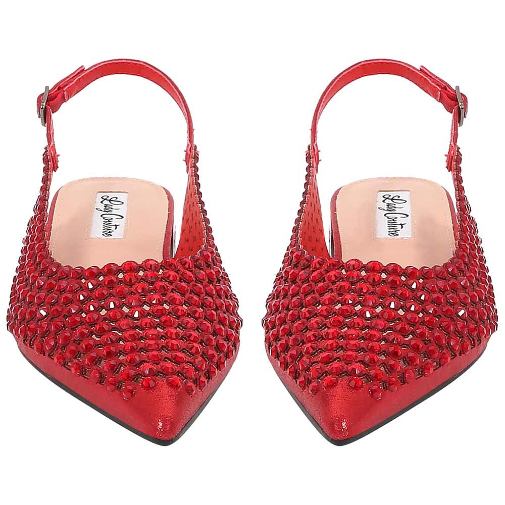 Lady Couture 0.75” Heel Emmy Flats in Red