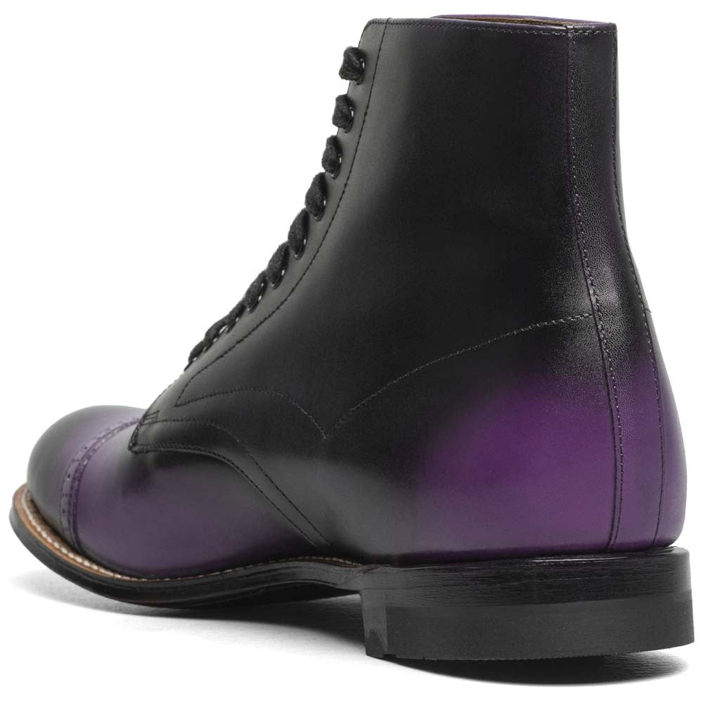 Stacy Adams Madison Purple Anaconda Print Leather Cap Toe Boots (USA Men Size)