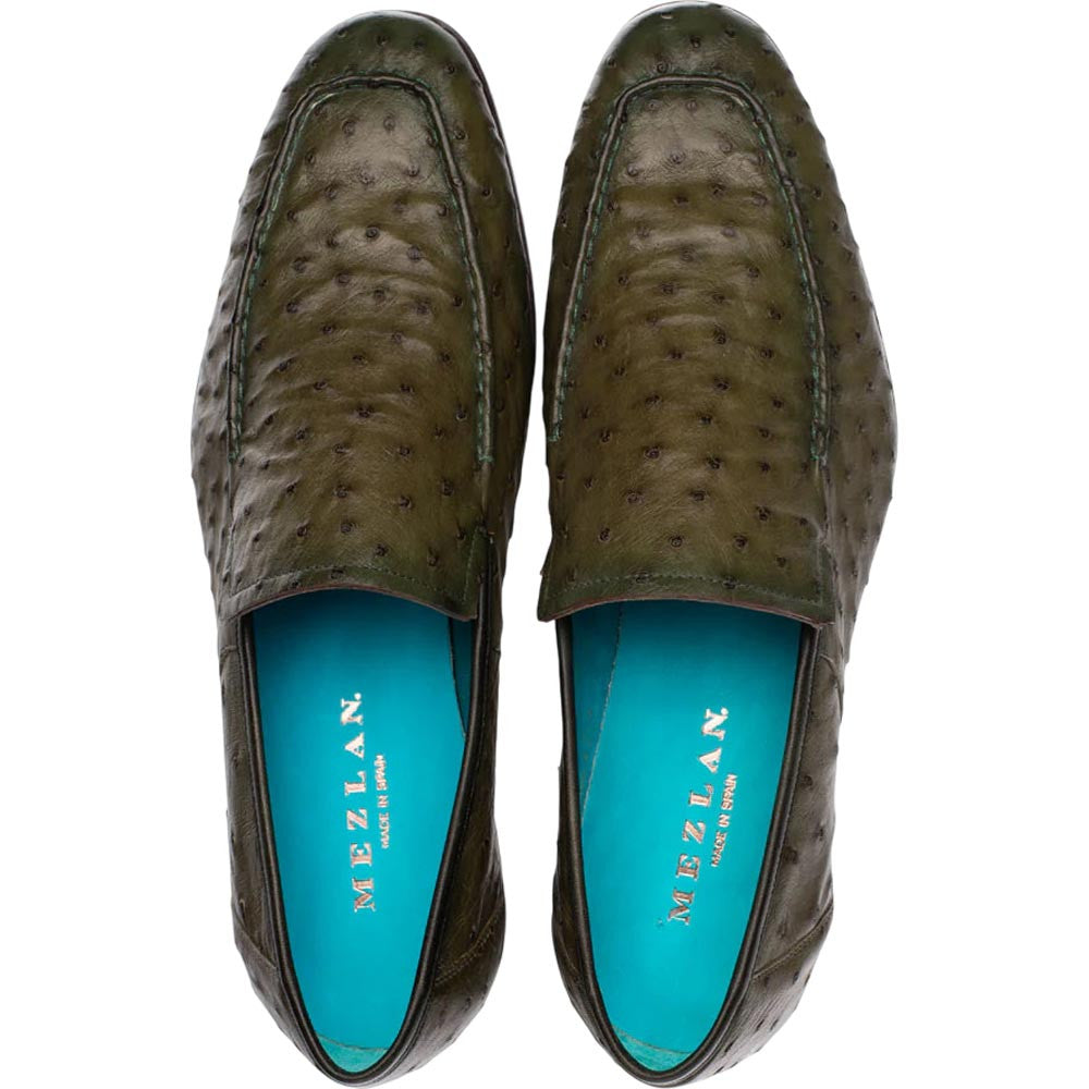 Mezlan Men’s Menor Olive Genuine Ostrich Slip-On