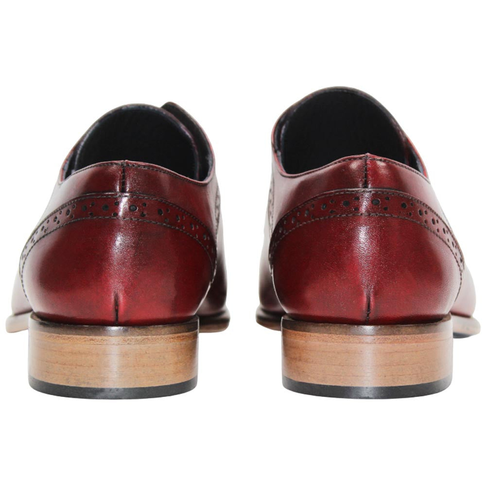 Spada Red Calfskin Leather Oxford | Duca Dress Shoes for Men