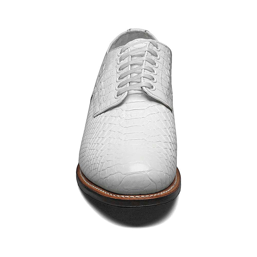 Stacy Adams Men's Madison White Anaconda Print Plain Toe Oxford