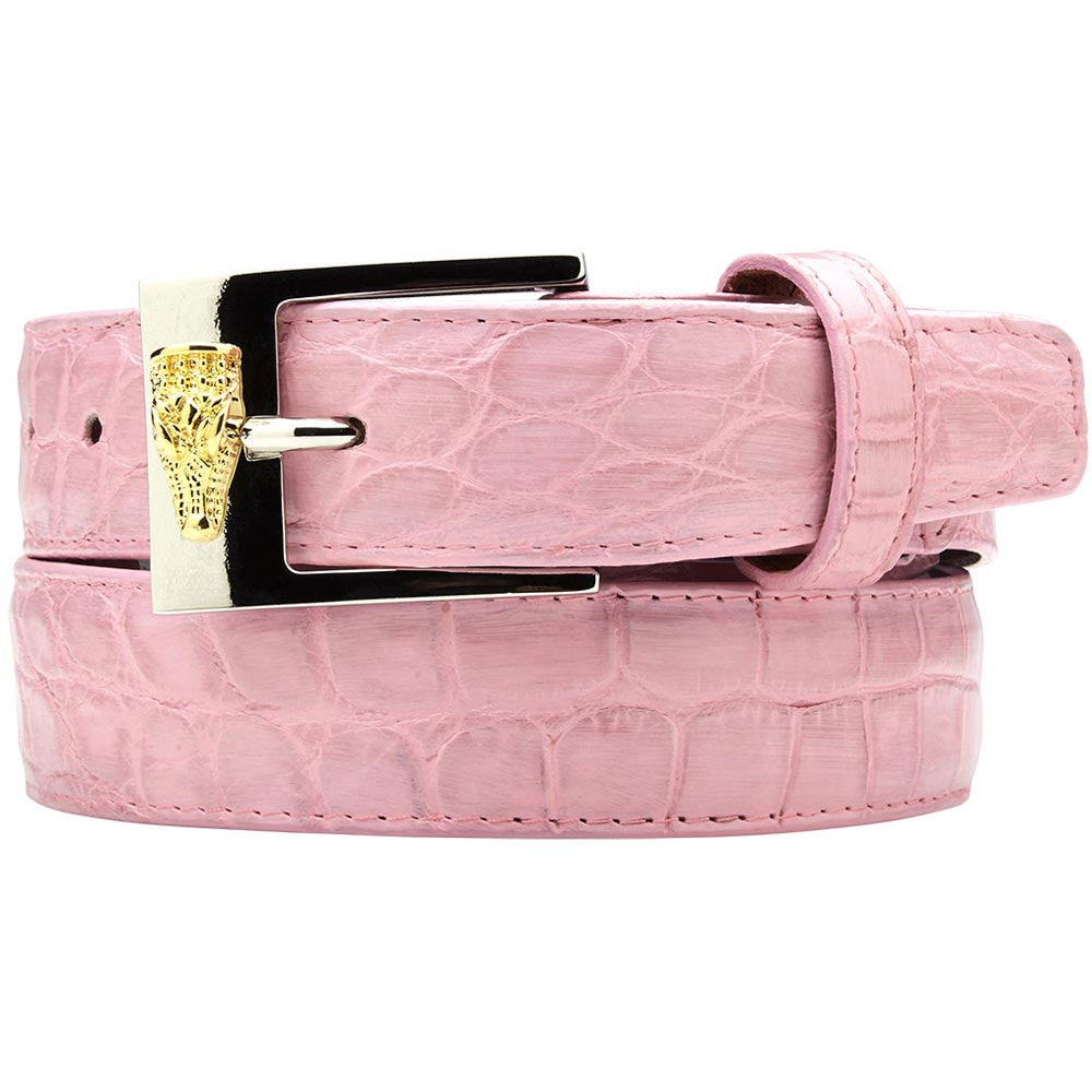 Belvedere Men's Pink Alligator Belt