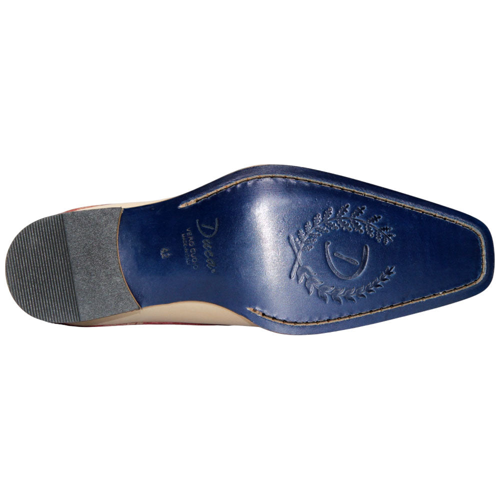 Duca Lombardi Men's Red/Beige Calf-Skin Leather Oxfords Shoes