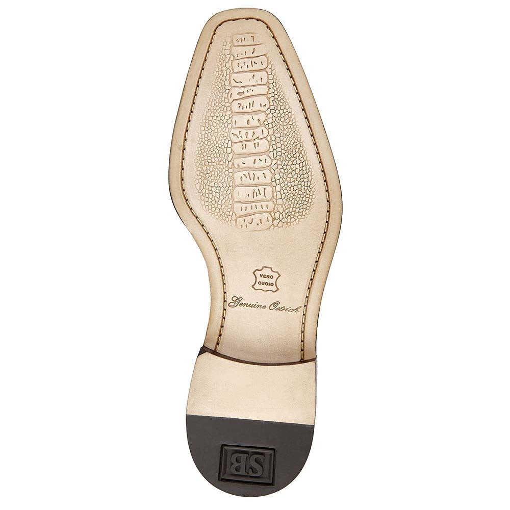 Belvedere Batta Olive Men's Genuine Ostrich Cap Toe Lace Up Shoes