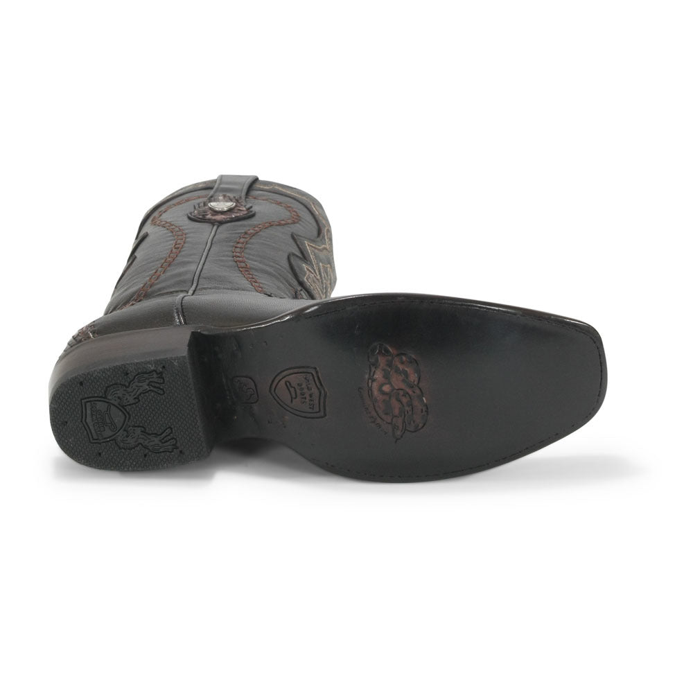Wild West Rustic Brown Python & Deer Dubai Toe Boots