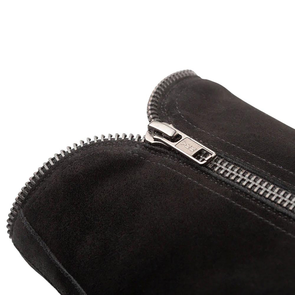 Moretti Black Suede Medallion Toe Zip Boot | Mezlan Dress Boots for Men