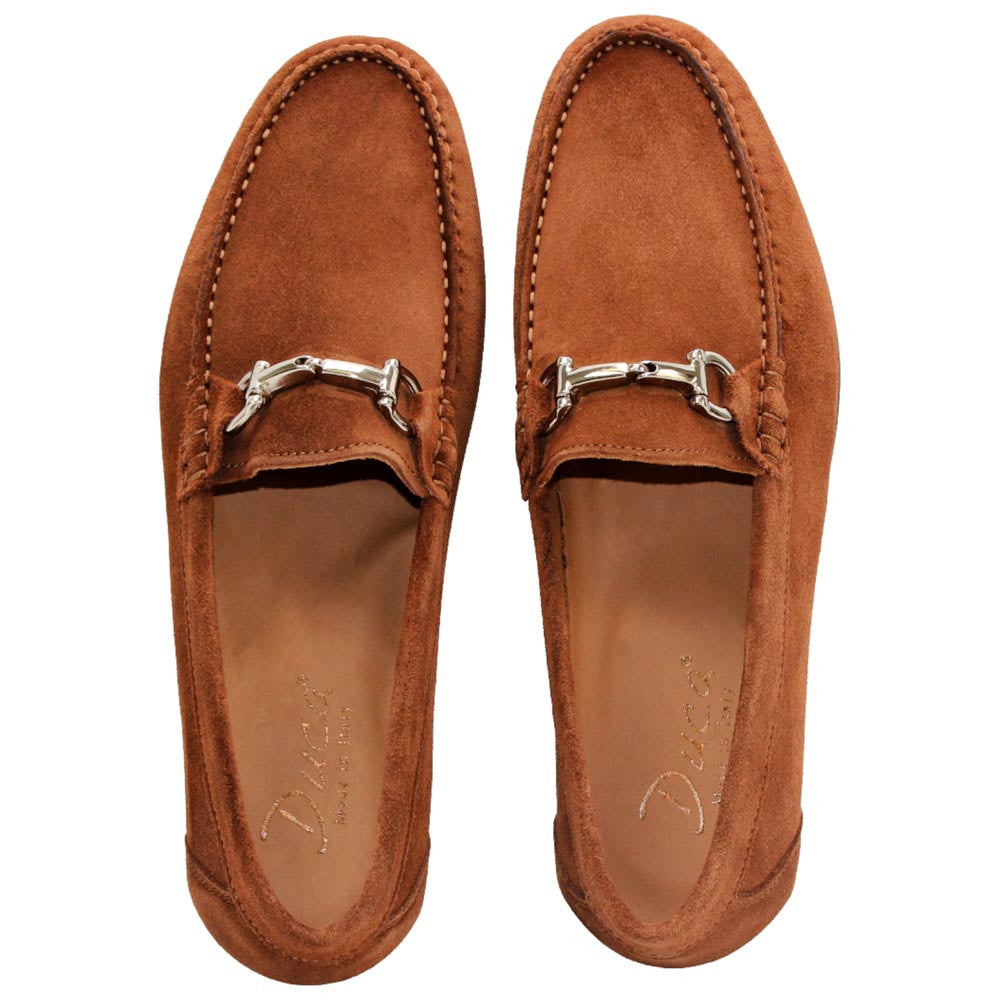 Termoli Rust Suede Leather Slip On | Duca Dress Loafers for Men