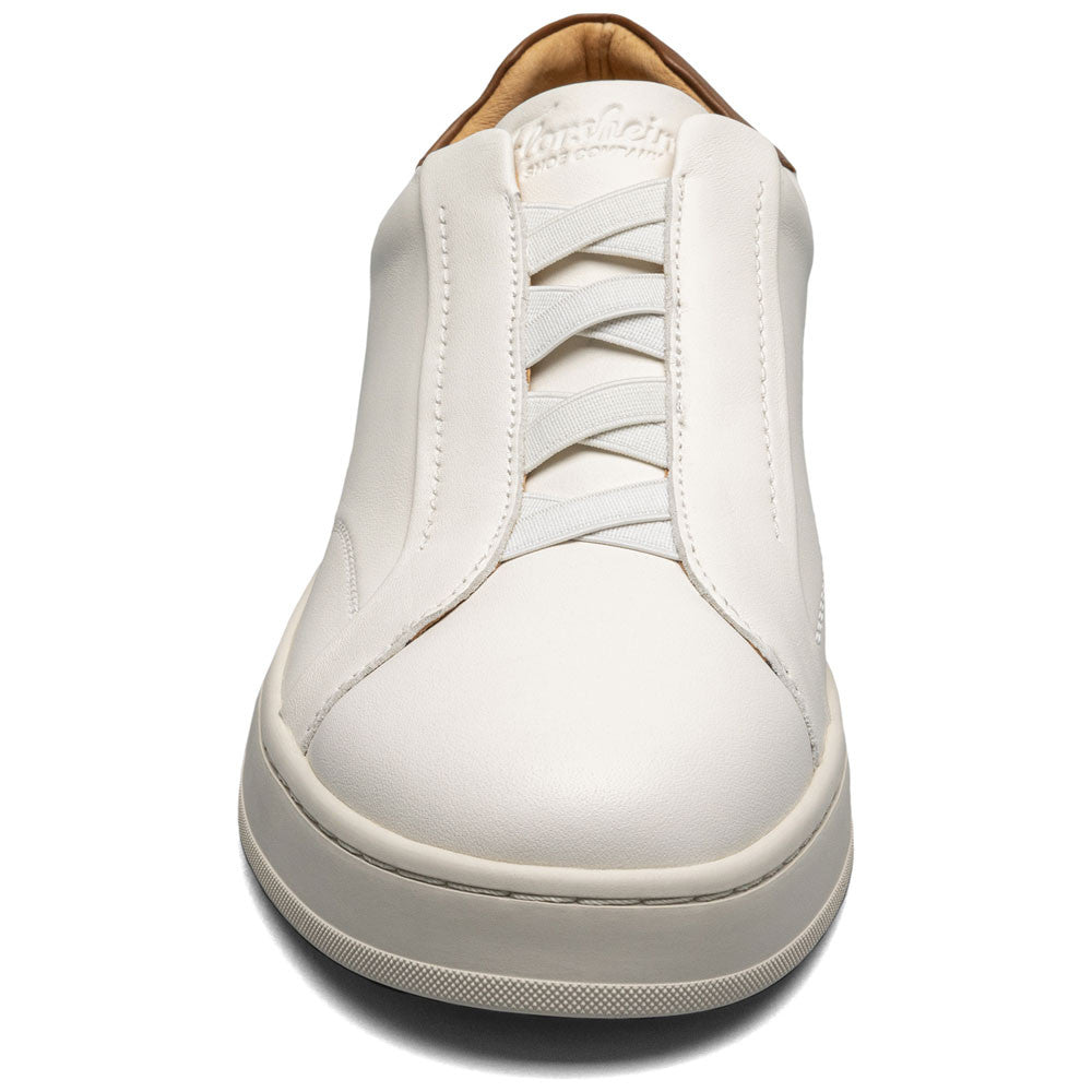 Monopoli Elastic Lace To Toe Sneaker | Florsheim Cream Dress Sneakers for Men
