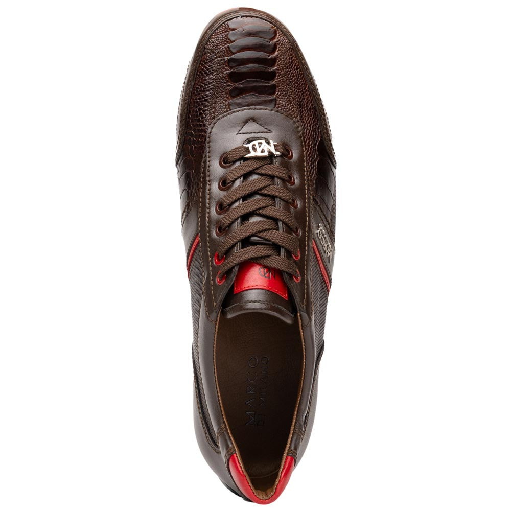 Marco Di Milano Portofino Ostrich Leg Sneaker - Brown