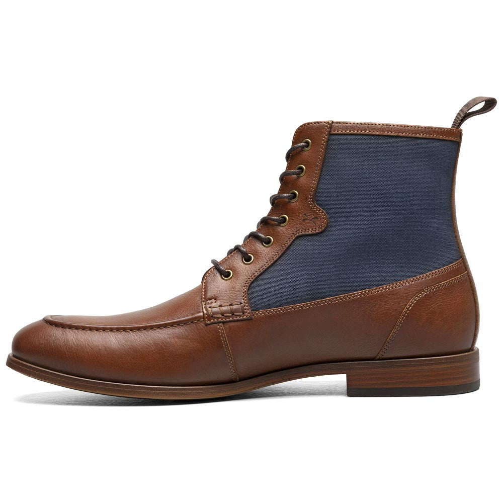 Brumley Moc Toe Lace Up Boots Oxford | Stacy Adams Dress Boots in Tan & Navy for Men