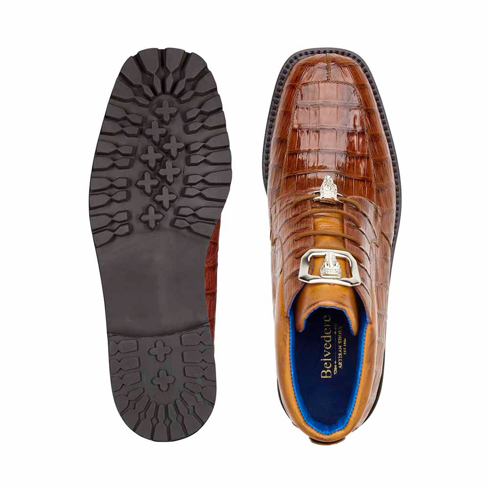 Belvedere Men's Gallardo Antique Sport Caiman Crocodile Skin Boots
