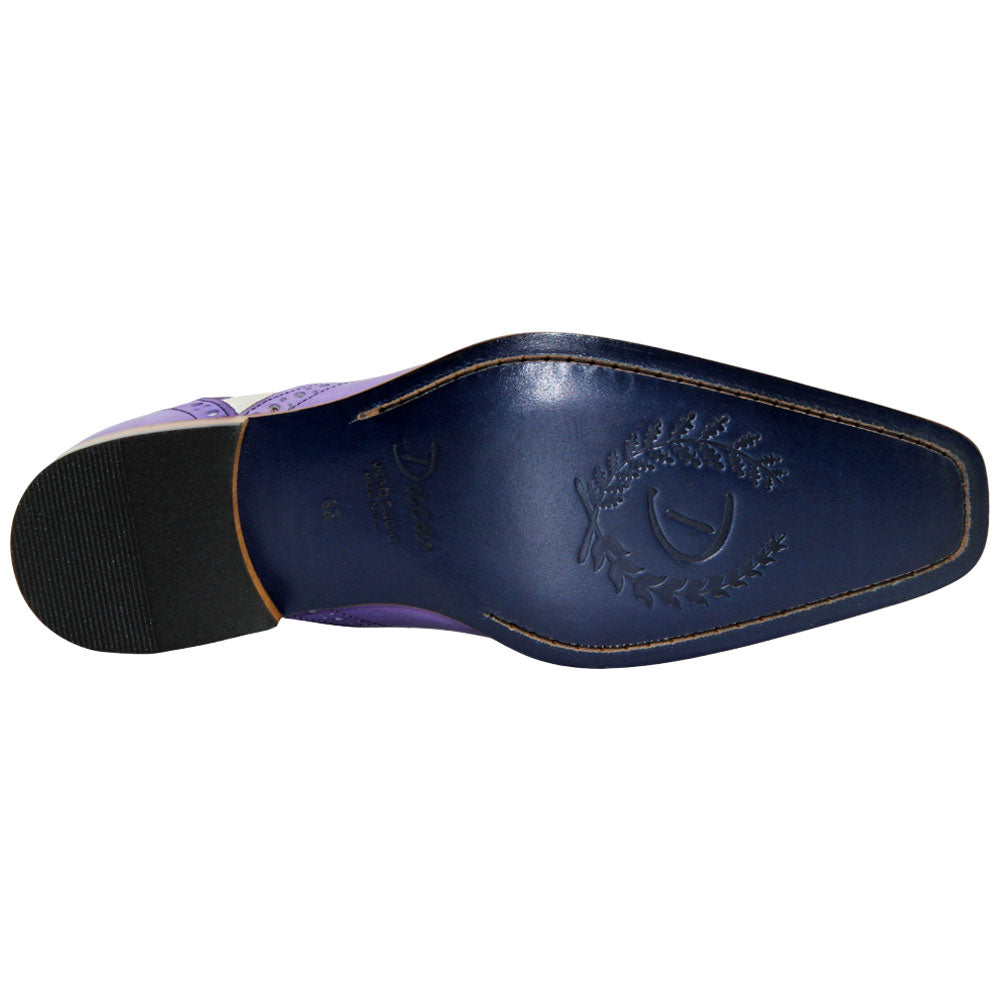 Duca Saranno Men's Lavender/Panna Calf-Skin Leather Oxfords Shoes