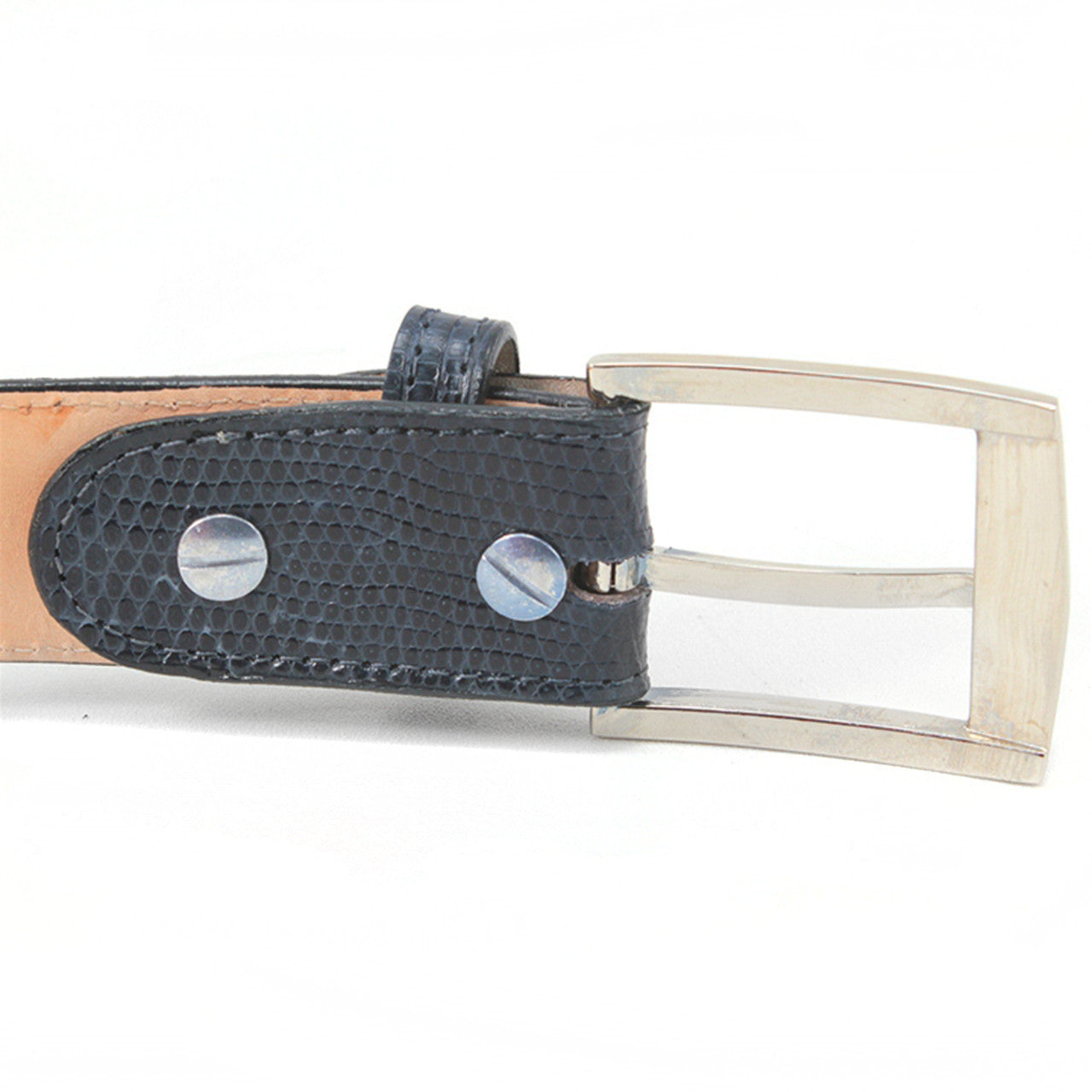 Belvedere Men's Black Ostrich Leg Belt
