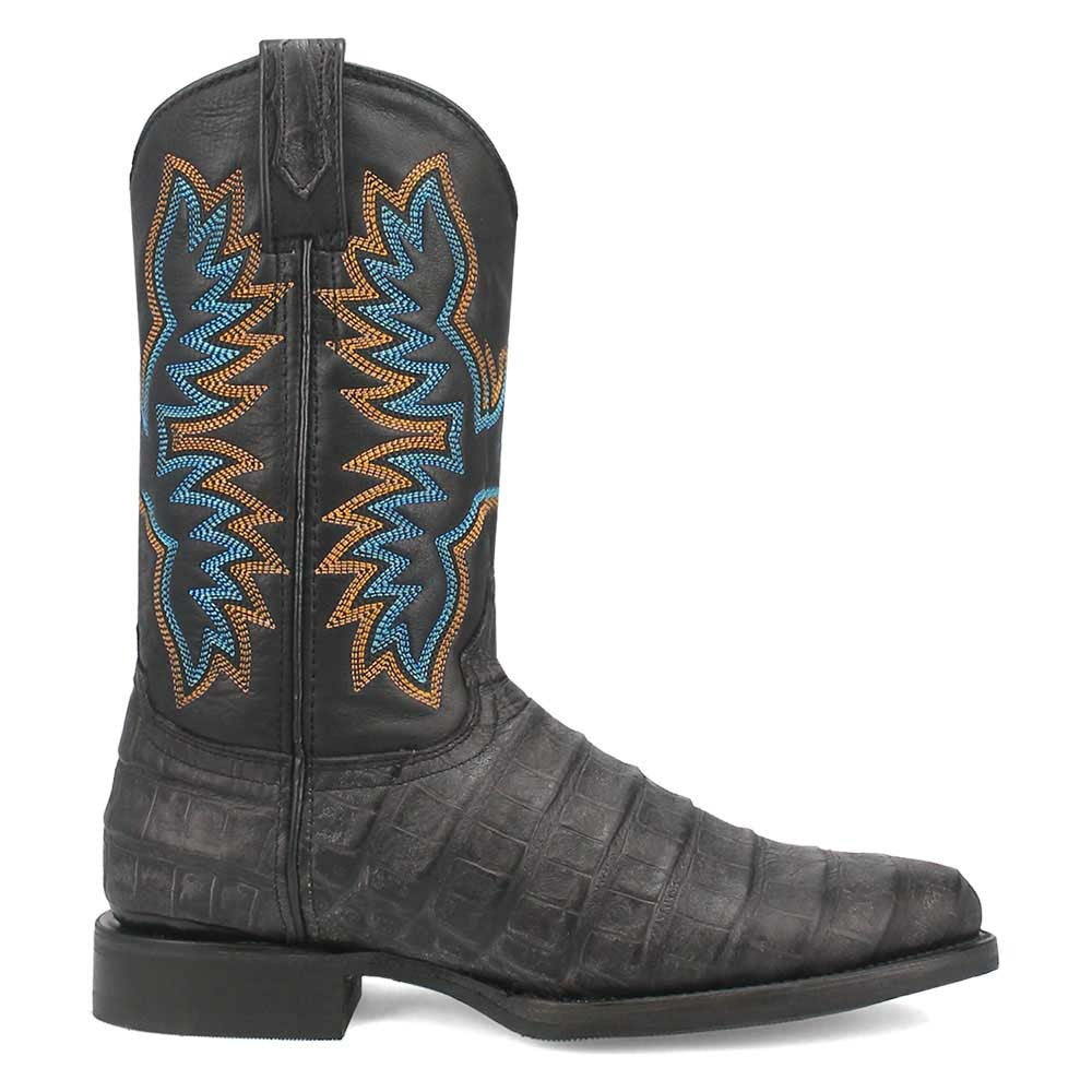 Dingo TrailBoss Black Crocodile Print Round Toe Western Cowboy Boot(US Men Size)