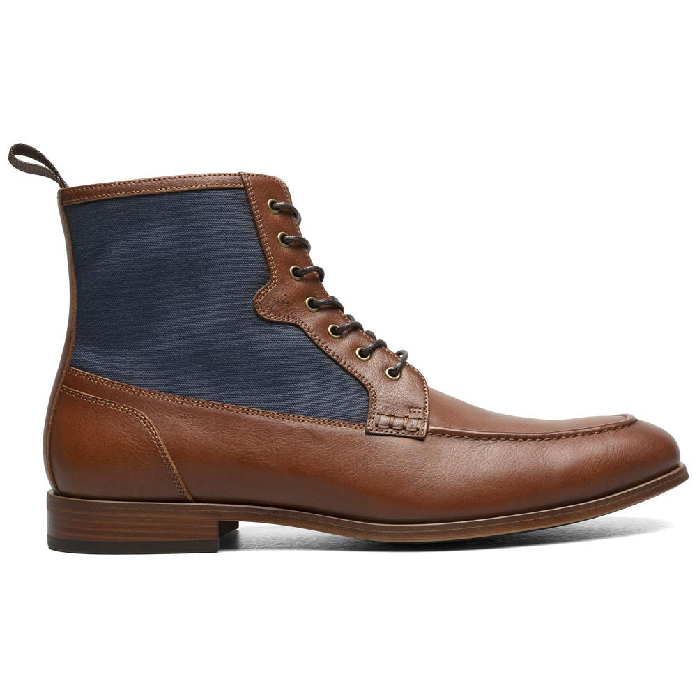 Brumley Moc Toe Lace Up Boots Oxford | Stacy Adams Dress Boots in Tan & Navy for Men