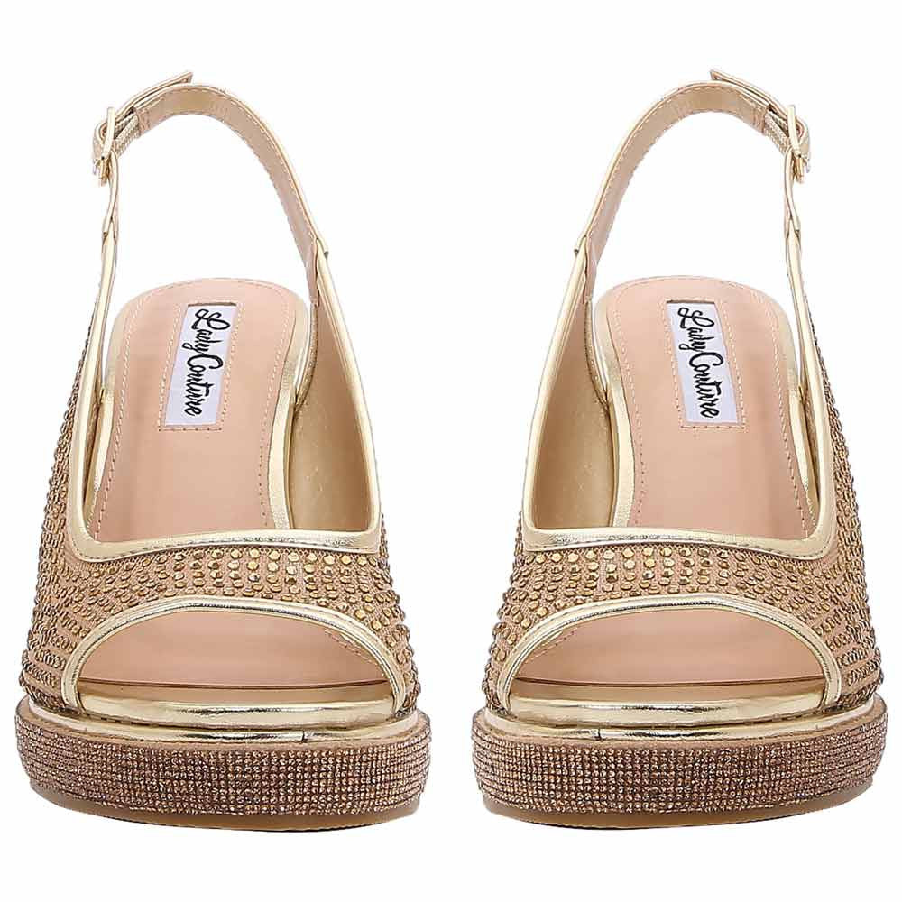 Lady Couture Belair 4” Wedge Sandals in Gold