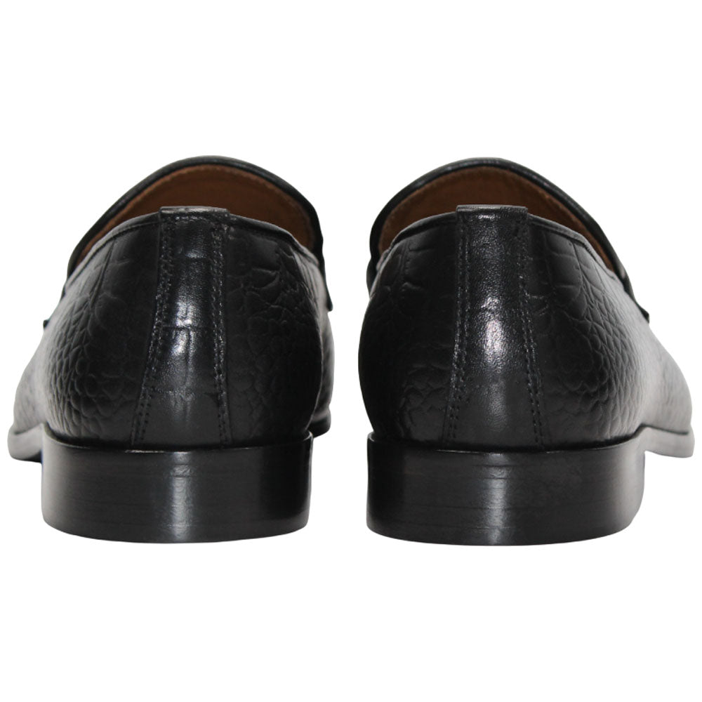 Duca Vasto Men's Black Calf-Skin Leather Loafers