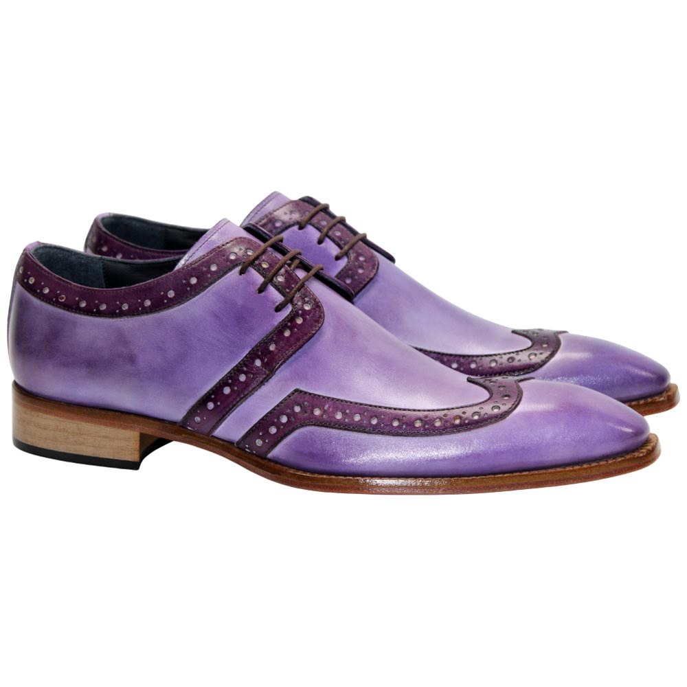 Duca Savona Lavender Calfskin leather wing-tipped Oxfords for Men