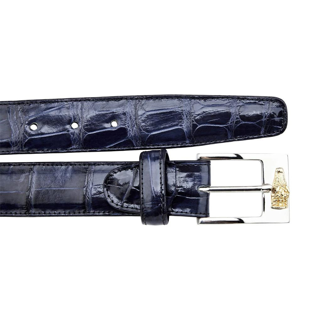 Belvedere Men's Navy Alligator Belt