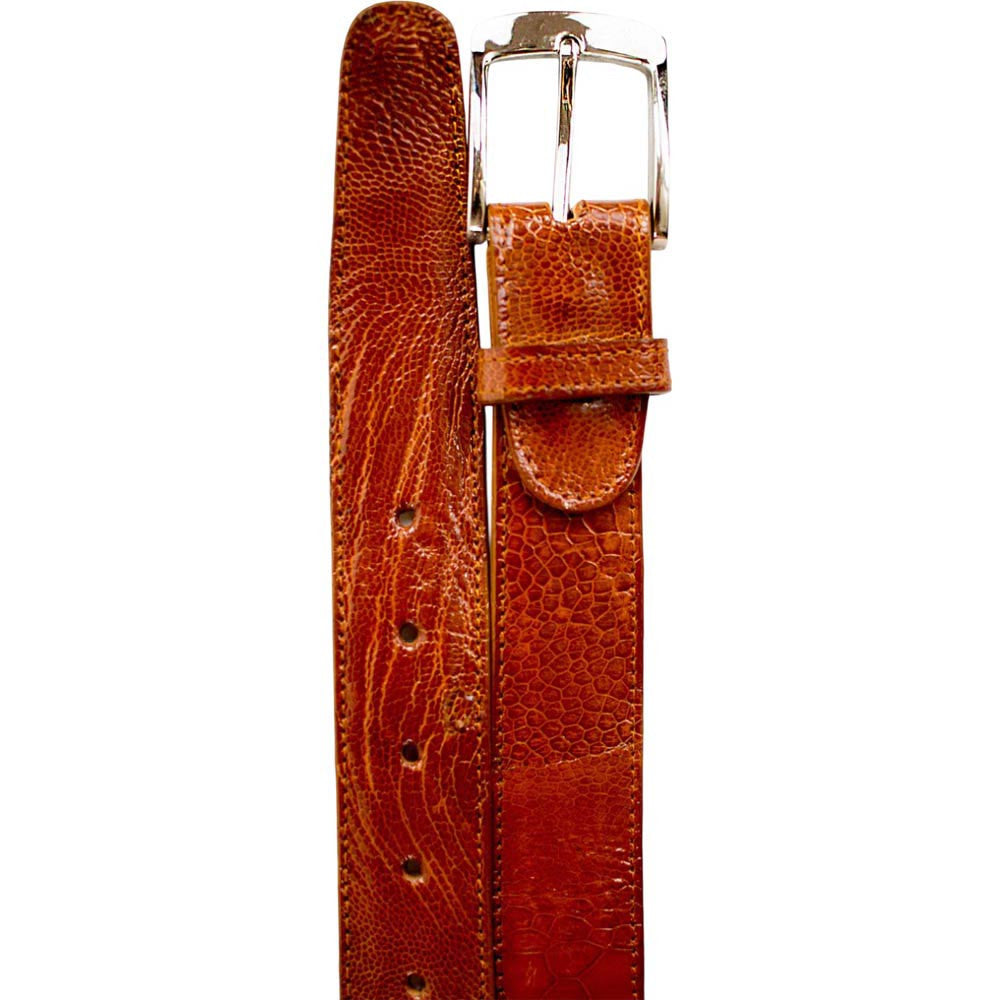 Belvedere Men's Amber Ostrich Leg Belt