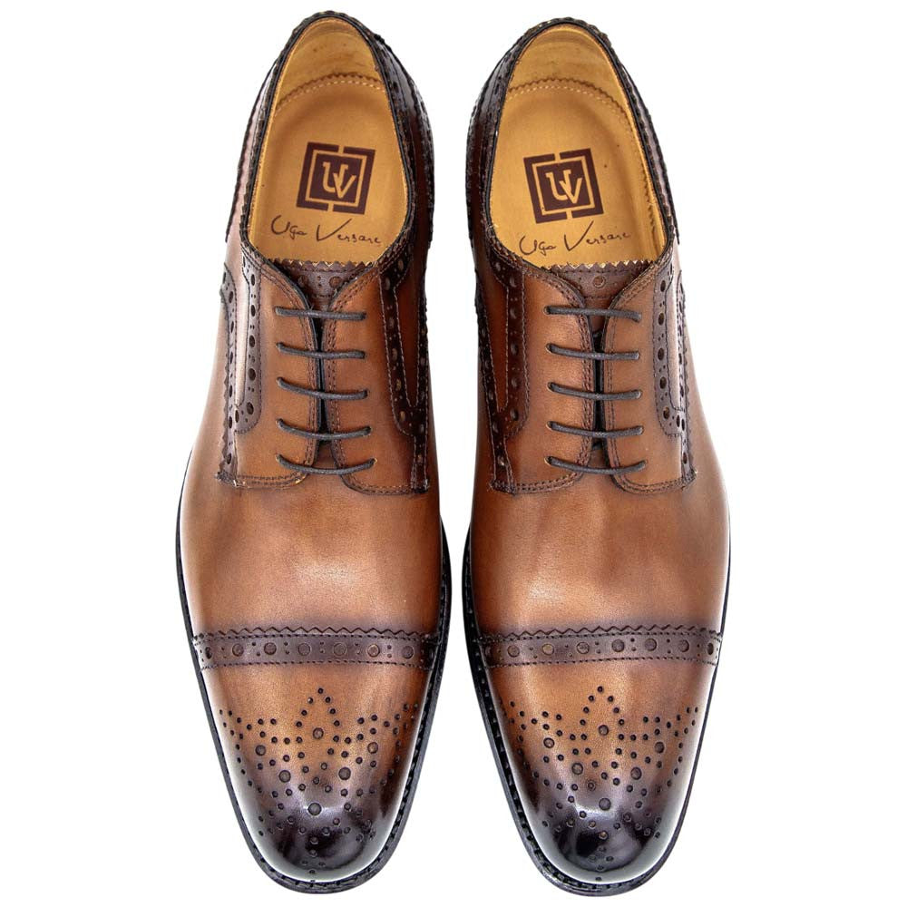 Ugo Vasare Gaelic Goodyear Welt Cap Toe Tobacco Dress Shoes