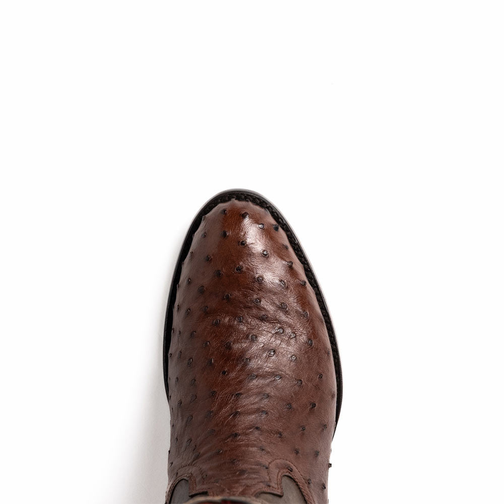 Savannah Genuine Full Quill Ostrich Skin Cowboy Tabac Boot | Marco Di Milano Western Boots