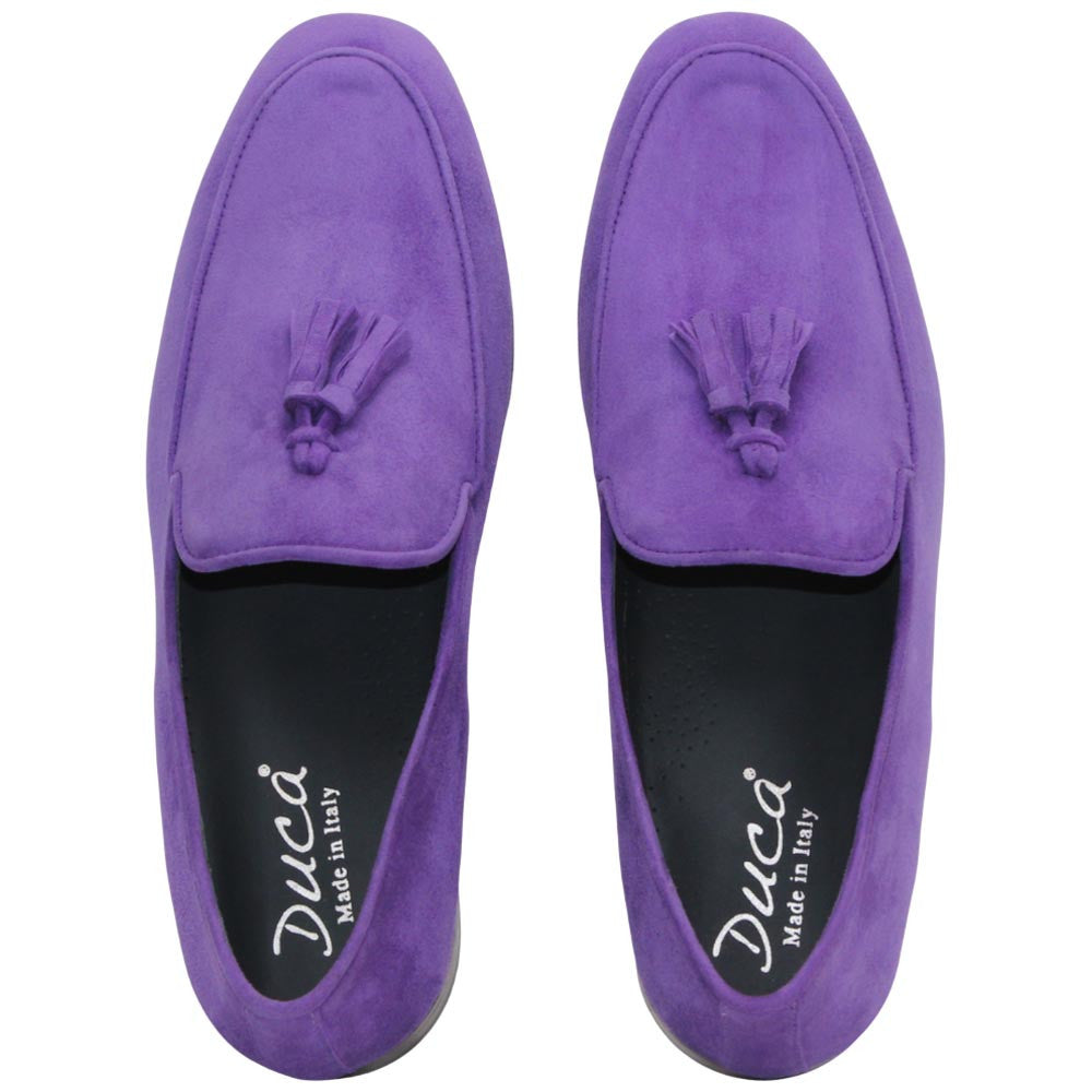 Anzio Purple Suede Dress Slip On | Duca Dress Loafers for Men