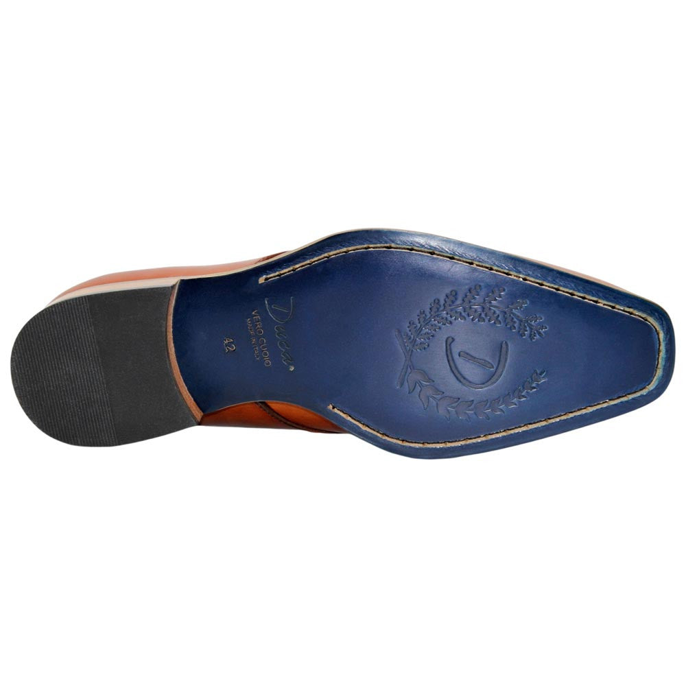 DUCA Sermoneta Cognac Men's Italian Calf Leather Derby Dress Shoes