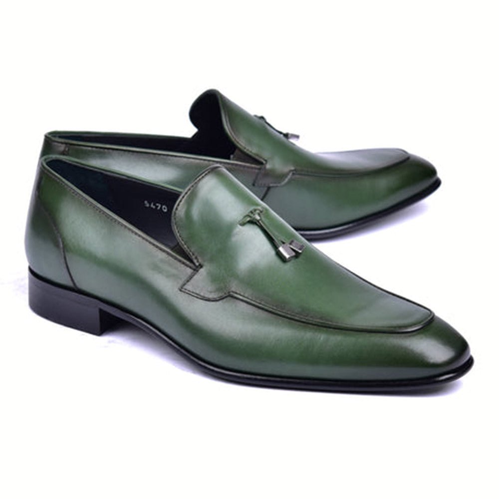 Corrente Green Tasal Calfskin and Leather Sole Men's Loafer - shoeclassix.com