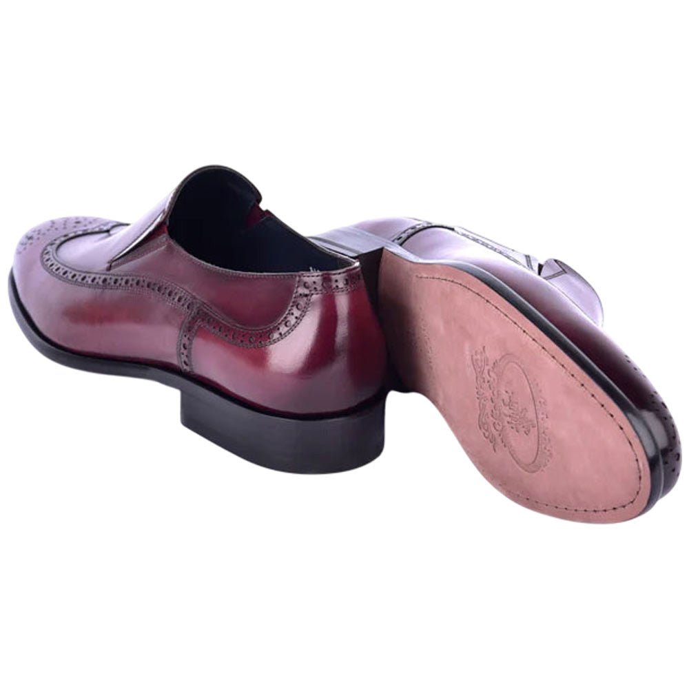 Corrente Men’s High Vamp Wingtip Burgundy Italian Calfskin Loafer - shoeclassix.com