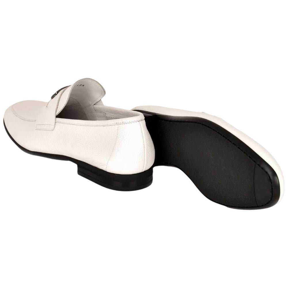 Corrente Men’s White Buttersoft Calfskin Round Toe Soft Loafer - shoeclassix.com