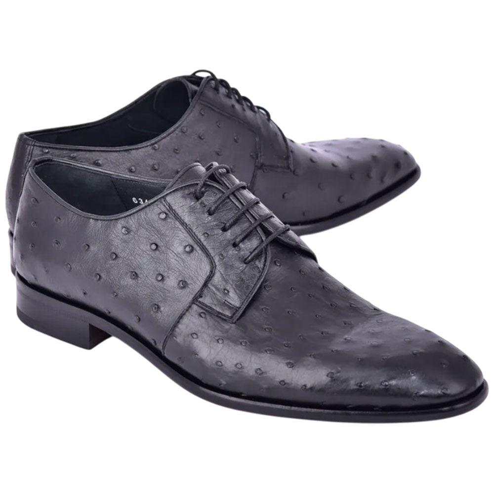 CORRENTE Genuine Ostrich Black Oxford Shoes