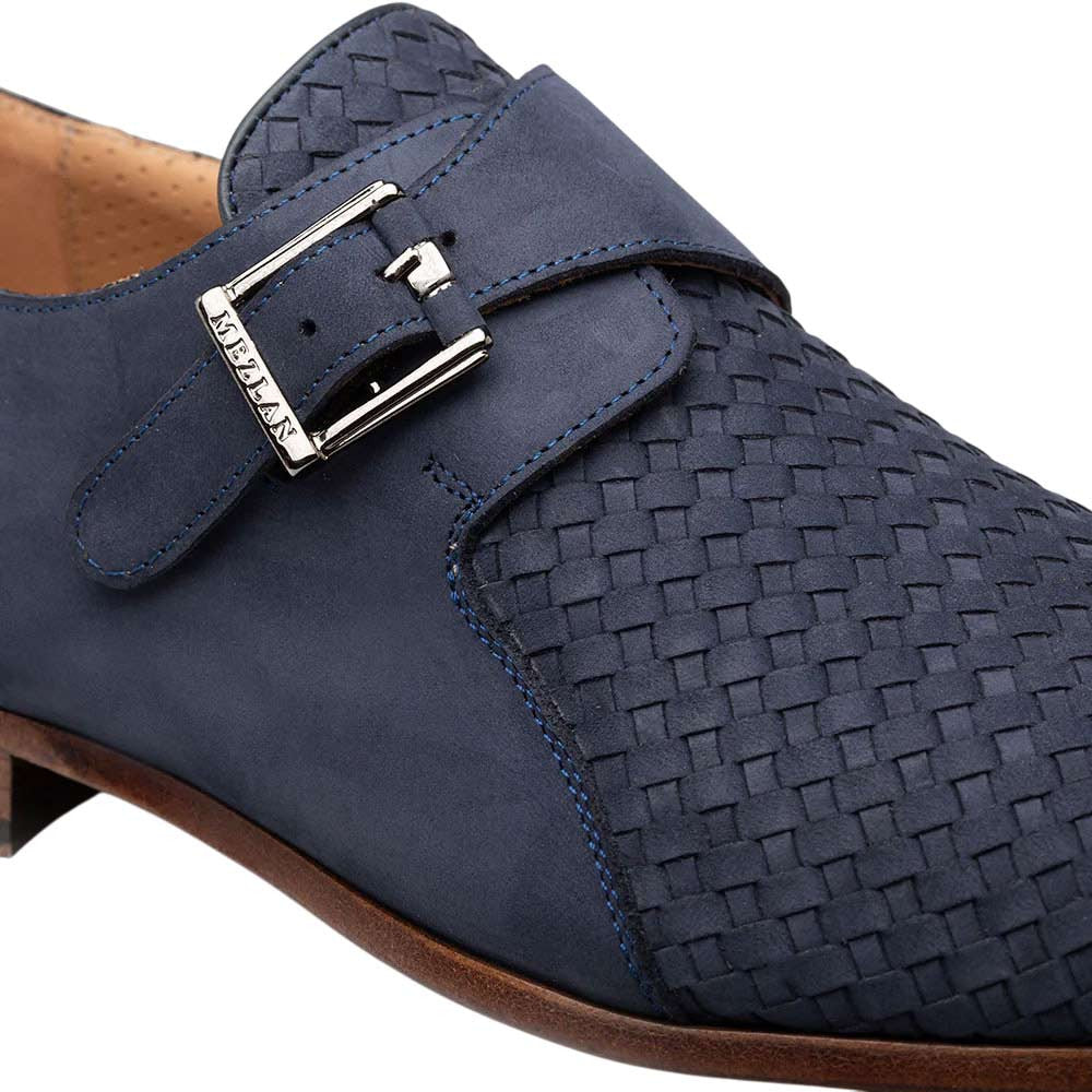 Mezlan Men's Ayllon Woven Nubuck Monk Strap in Blue