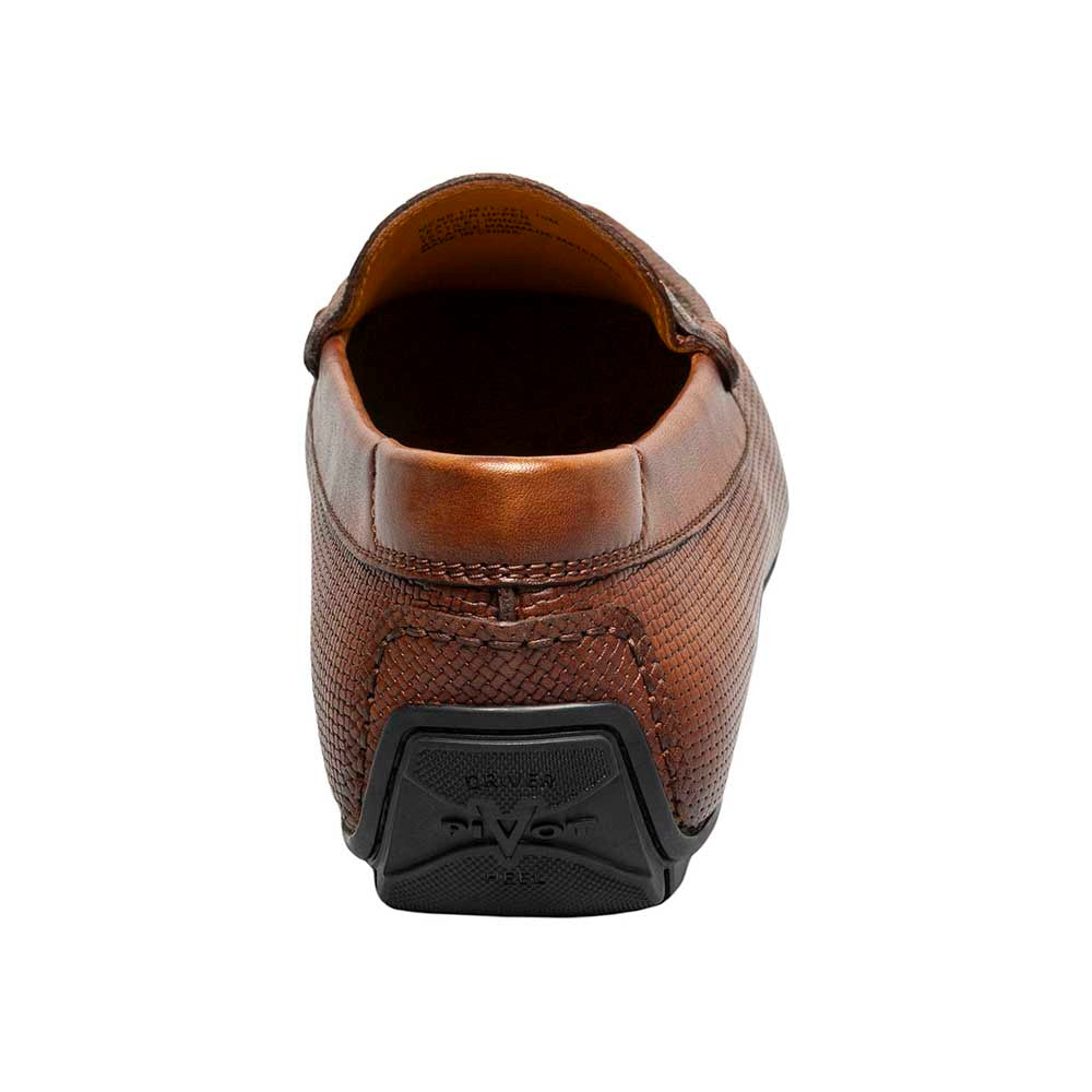 Florsheim Motor Cognac Print Leather Weaved Moc Toe Driving Shoes (USA Men Size)