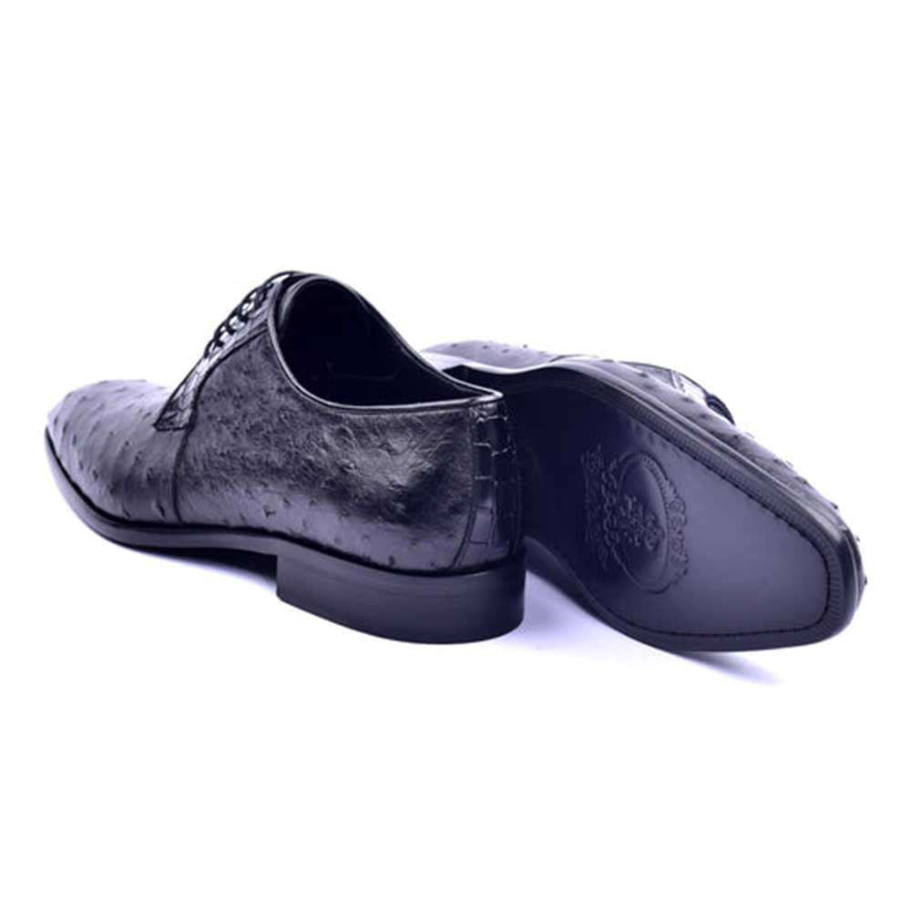 CORRENTE Genuine Ostrich Black Oxford Shoes
