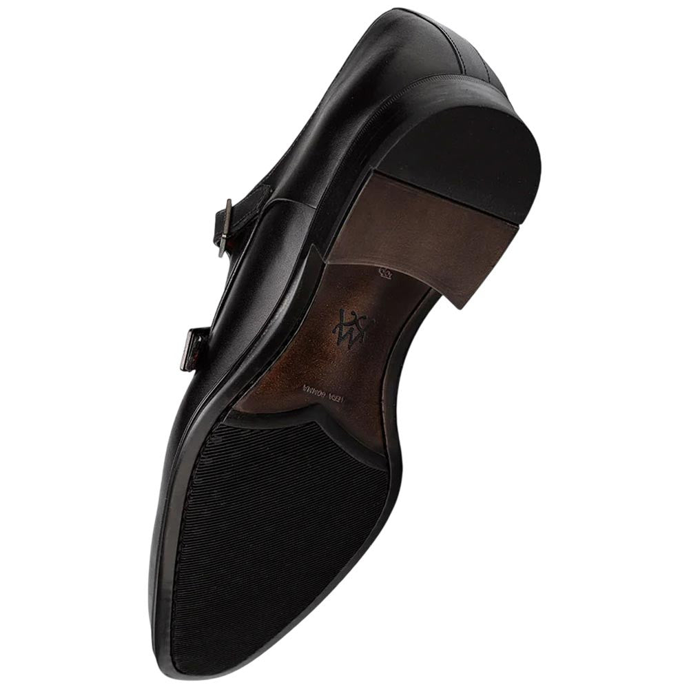 Mezlan Berkshire Double Monk Strap - Men's Black Patina Calfskin
