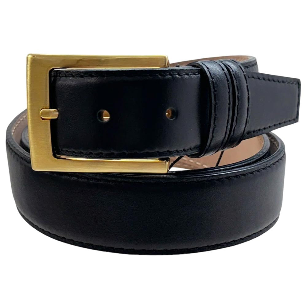 Corrente Men's Vita Calf Skin Belt - Black