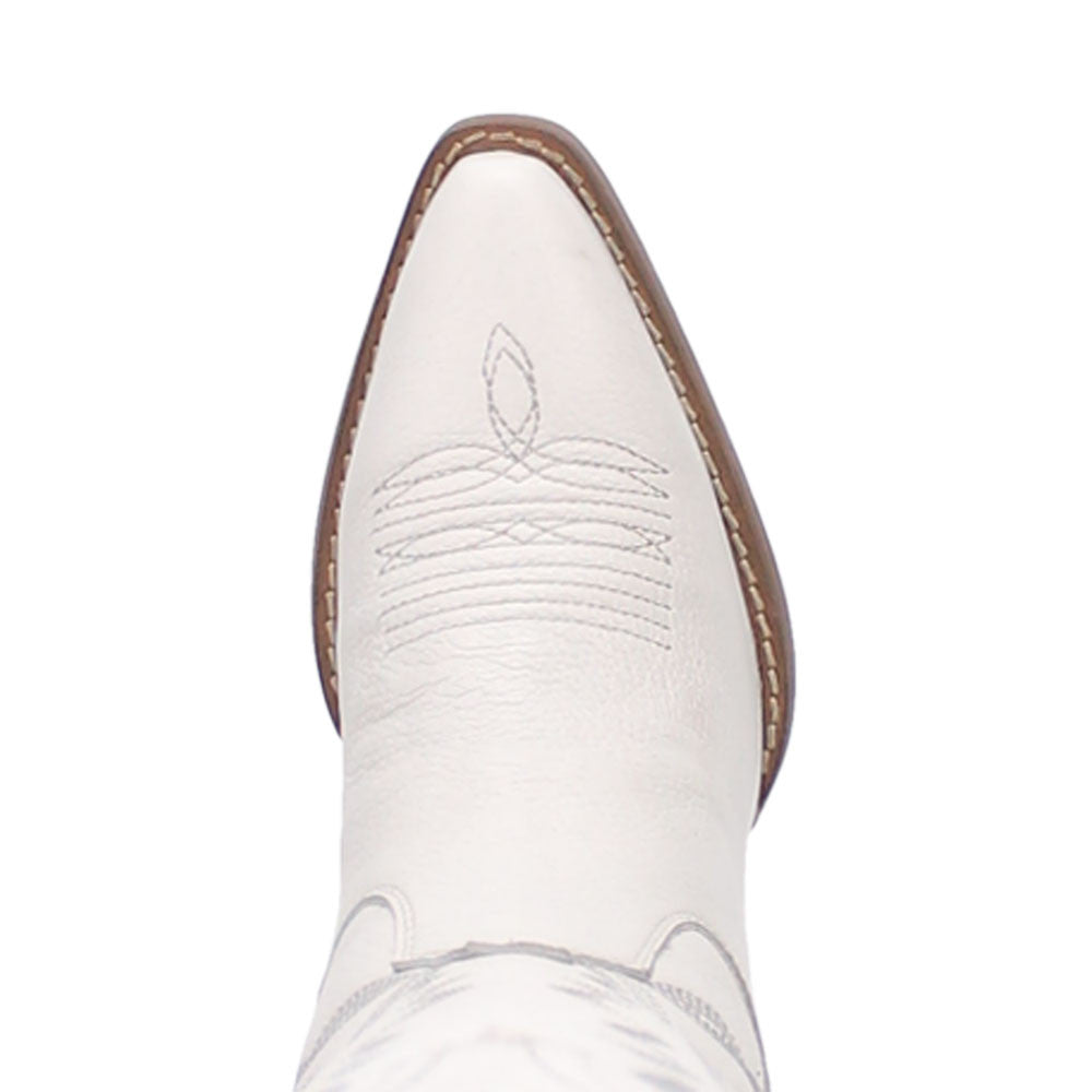Dingo High Cotton White Leather Western Boots for Women
