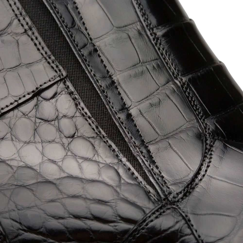 Mezlan Men's Belucci Alligator Leather Zipper Boot in Black