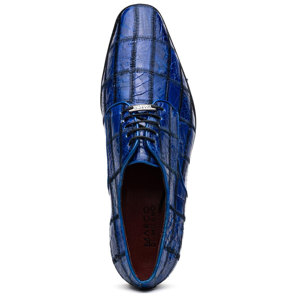 Asti Genuine Caiman Crocodile Skin Patchwork Derby | MARCO DI MILANO
