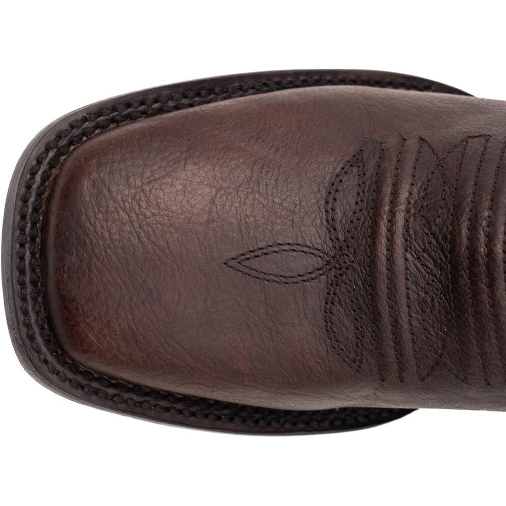 Ferrini Men’s Chase Chocolate Square Toe Leather Cowboy Boots