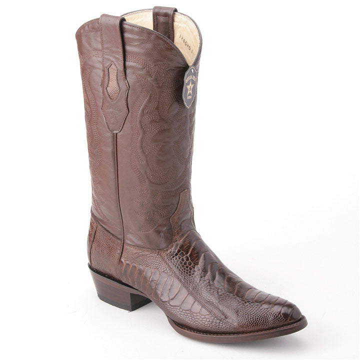 Los Altos Brown Boots Genuine Ostrich Skin