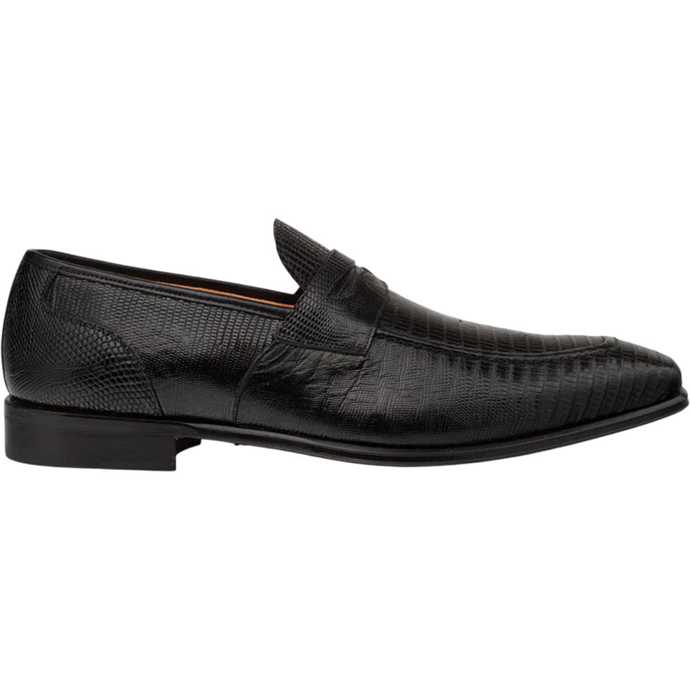 Mezlan Men's Mayor Lizard Penny Loafer in Black