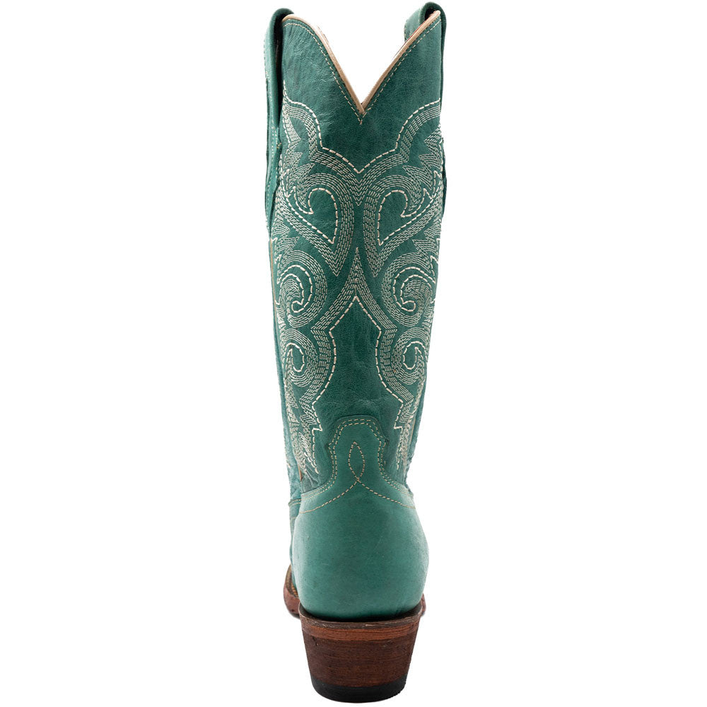 Ferrini Women’s Mae Stoe Turquoise Square Toe Leather Cowboy Boots