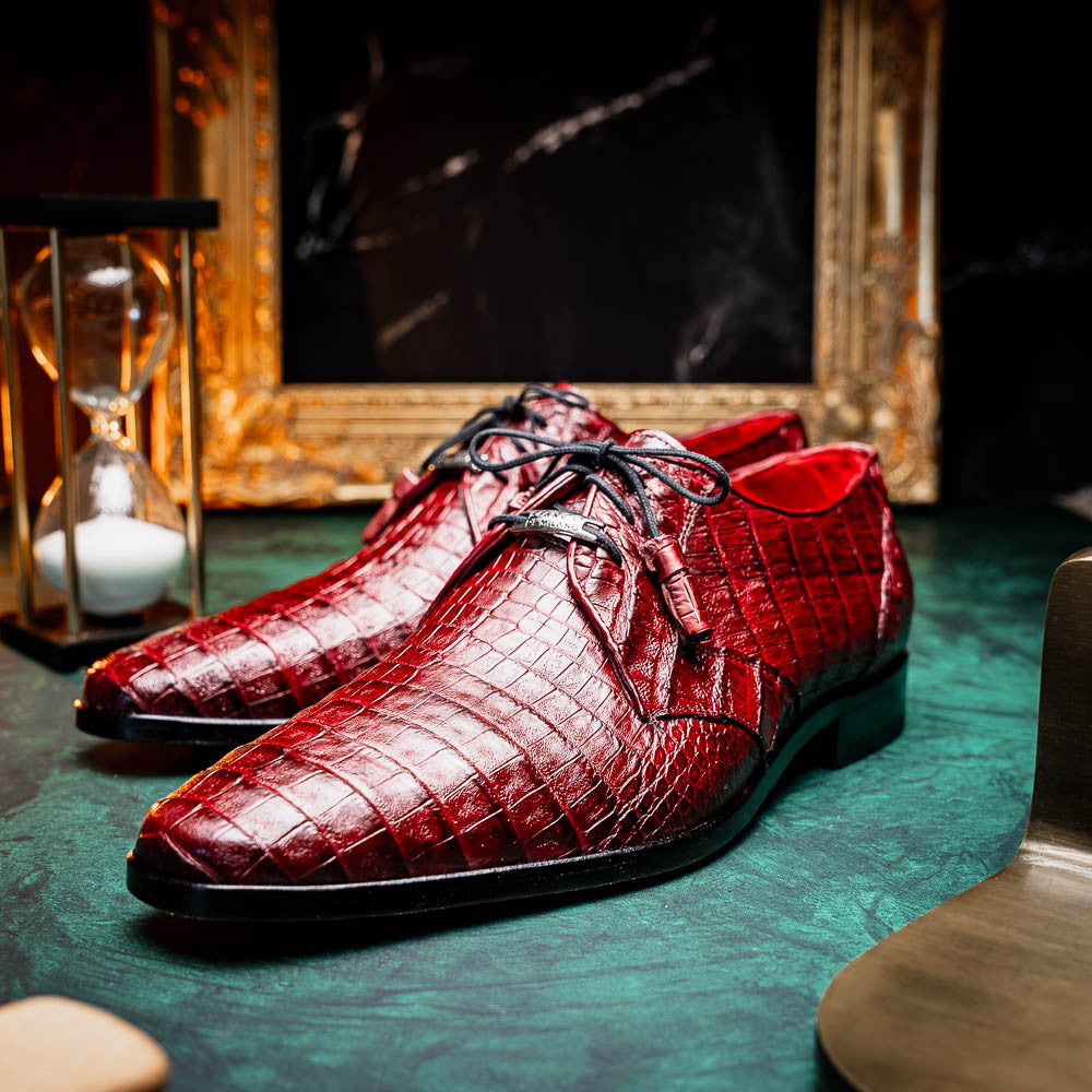Marco Di Milano Lacio Derby Wine Caiman Shoes
